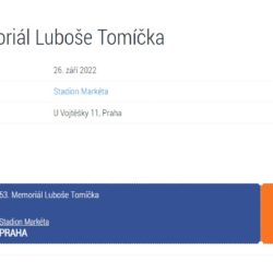 Předprodej vstupenek na Memoriál Luboše Tomíčka byl zahájen