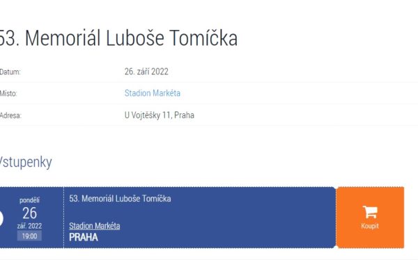 Předprodej vstupenek na Memoriál Luboše Tomíčka byl zahájen Předprodej vstupenek na Memoriál Luboše Tomíčka byl zahájen